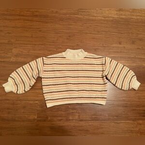 Rylee + Cru 	
Boxy Crop Sweater || Honeycomb Stripe